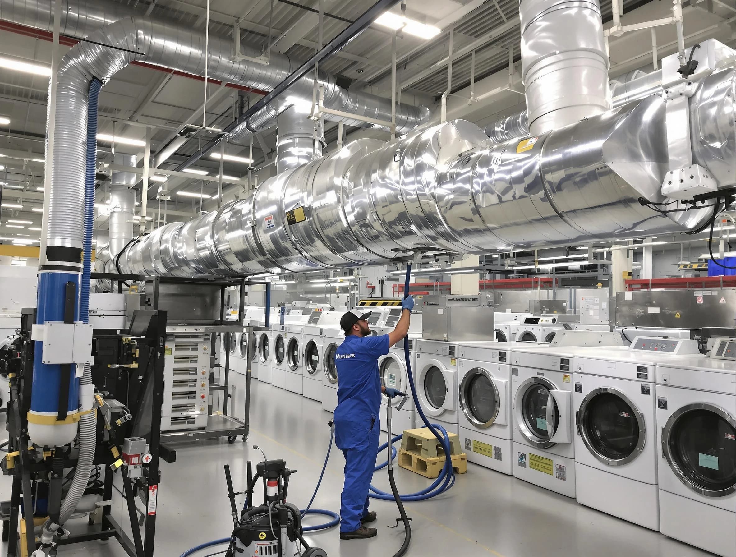 Johns Creek Dryer Vent Cleaning team performing heavy-duty industrial dryer vent cleaning in Johns Creek