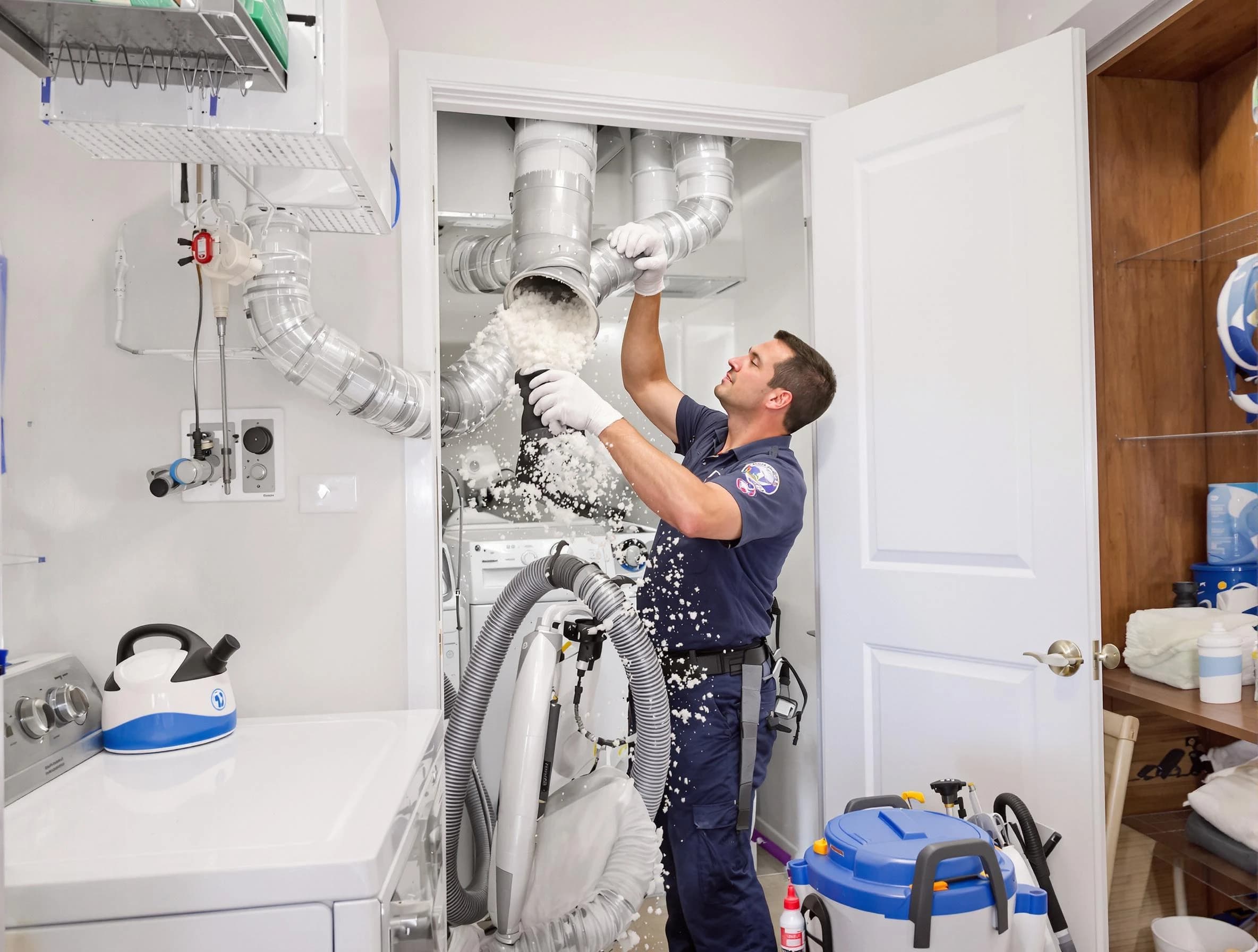 Johns Creek Dryer Vent Cleaning technician delivering thorough residential dryer vent cleaning service in Johns Creek